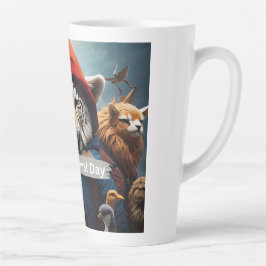 Caneca De Café Latte Dia Mundial dos Animais