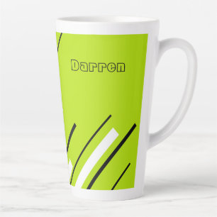 Caneca De Café Latte Diagonais - Verde limão