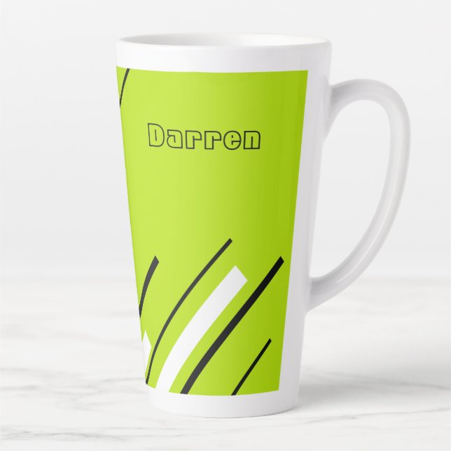 Caneca De Café Latte Diagonais - Verde limão (Direita)