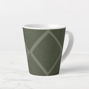 Caneca De Café Latte Diamond Grid Moss Green Latte Mug - Personalizado