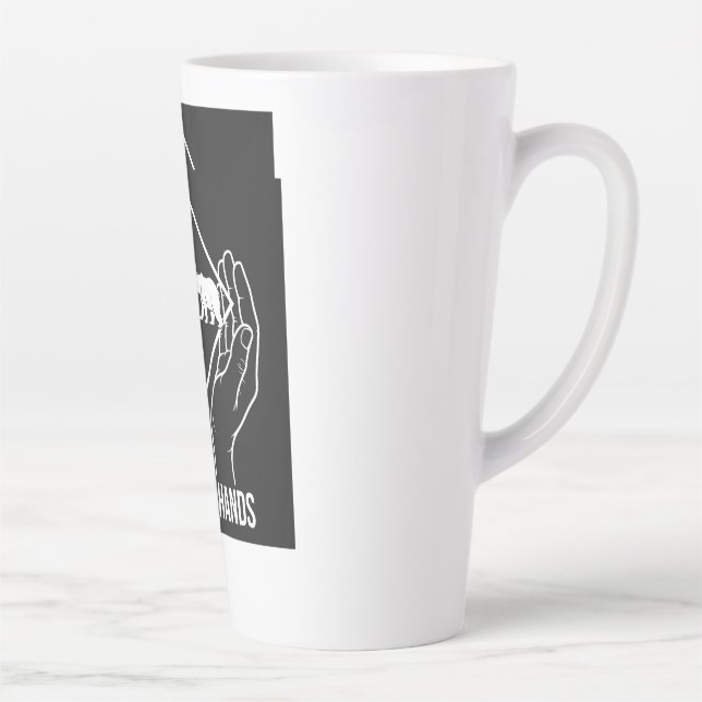 Caneca De Café Latte Diamond Hands — Caneca de Latte (Direita)