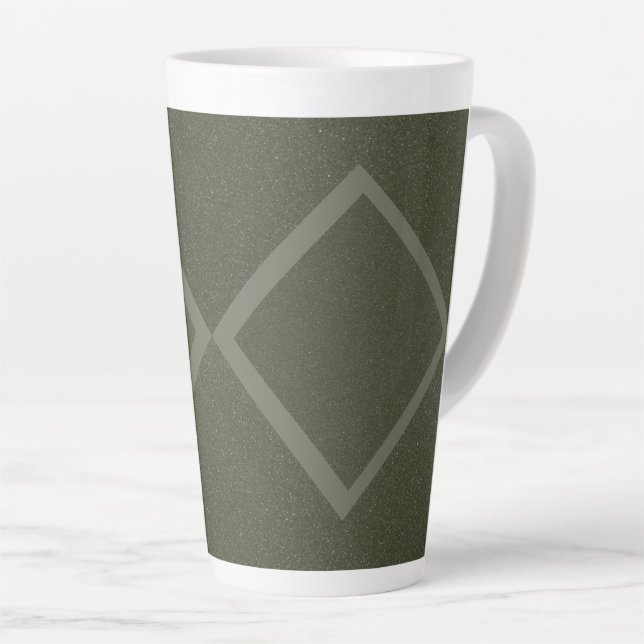 Caneca De Café Latte Diamond Moss Textura Verde Latte (Ângulo direito)
