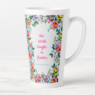 Caneca De Café Latte Diário da Grade de Riscos Floral Brilhante