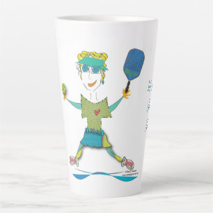 Caneca De Café Latte 'Didi' - Pickleball Latte Mug