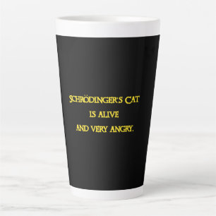 Caneca De Café Latte Dilema Quântico Divertido - O Gato de Schrödinger