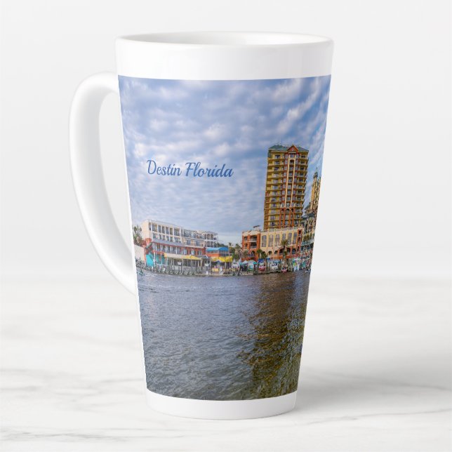 Caneca De Café Latte Din Harbour Boardwalk Latte Mug (Ângulo esquerdo)