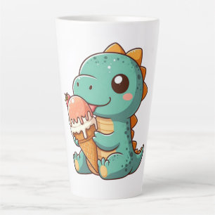 Caneca De Café Latte Dinheiro comendo sorvete bonito