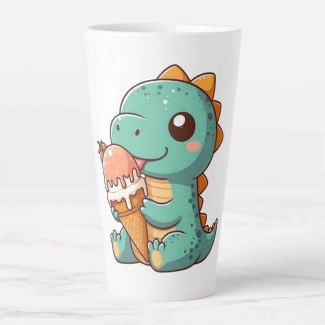 Caneca De Café Latte Dinheiro comendo sorvete bonito (Frente)