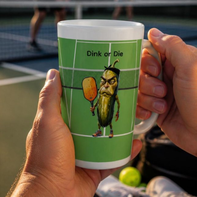 Caneca De Café Latte Dink or Die Pickleball (Criador carregado)