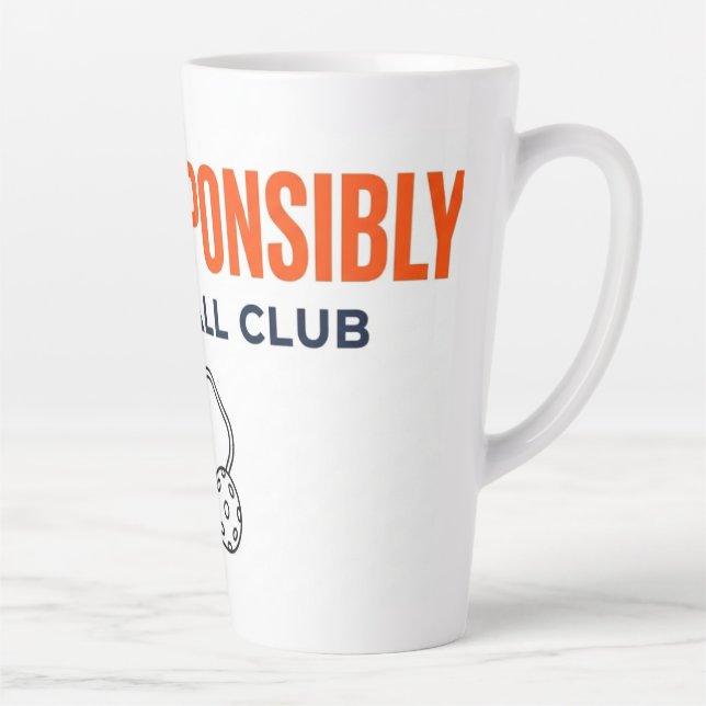 Caneca De Café Latte Dink Responsibly Pickleball Latte Mug (Direita)