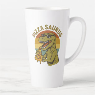 Caneca De Café Latte Dino da Pizza legal no Estilo Retroativo