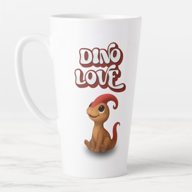 Caneca De Café Latte Dino Love – Kammli Looks Up (Esquerda)
