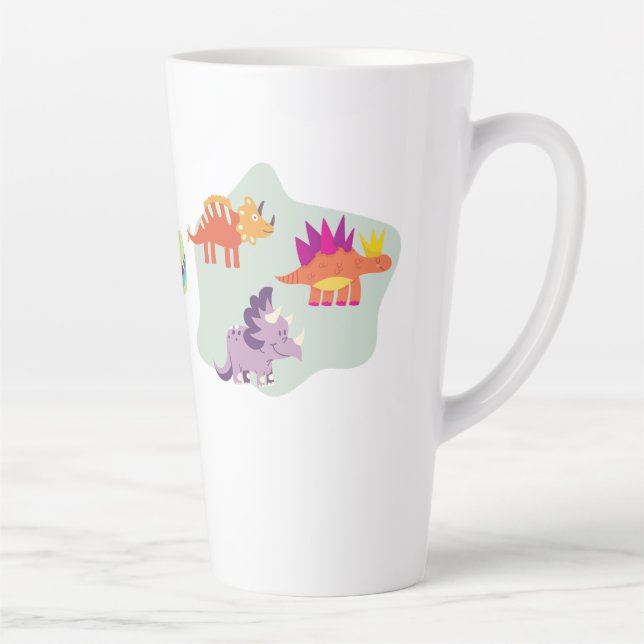 Caneca De Café Latte Dinossauro (Direita)