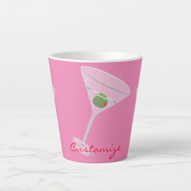 Caneca De Café Latte Dirty Olive Martini Thunder_Cove (Frente)