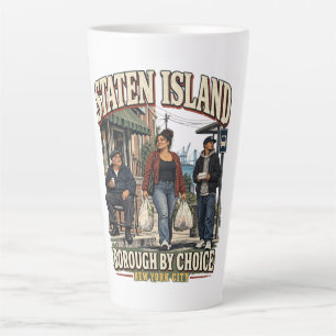 Caneca De Café Latte Distrito de Staten Island Por Escolha NYC