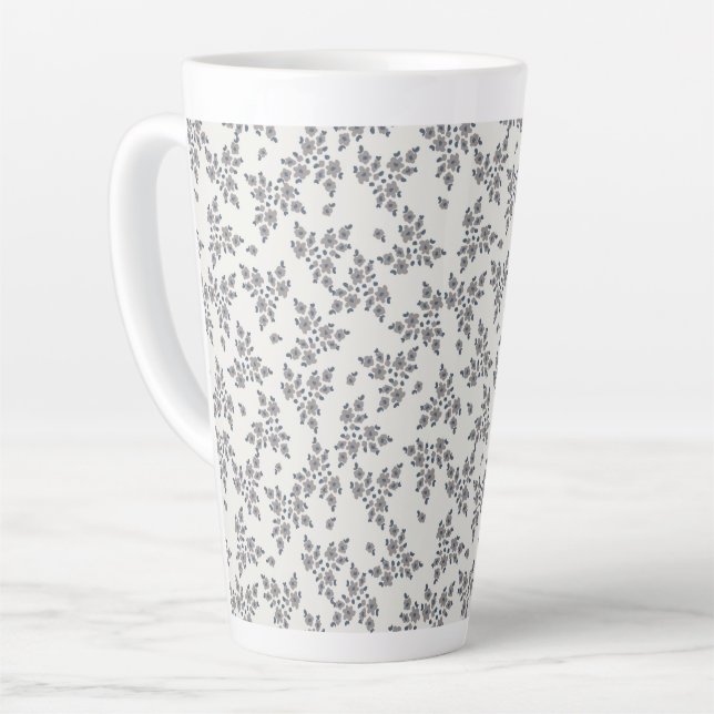 Caneca De Café Latte Ditsy Florals in Grey (Ângulo esquerdo)