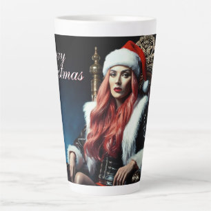 Caneca De Café Latte Diva de Couro e Pelos – Feliz Natal