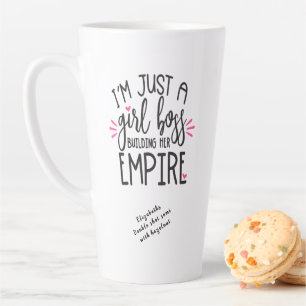 Caneca De Café Latte Diversão Chic Girl Chefe Construindo Seu Império
