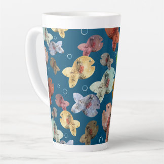 Caneca De Café Latte Diversão de Peixe