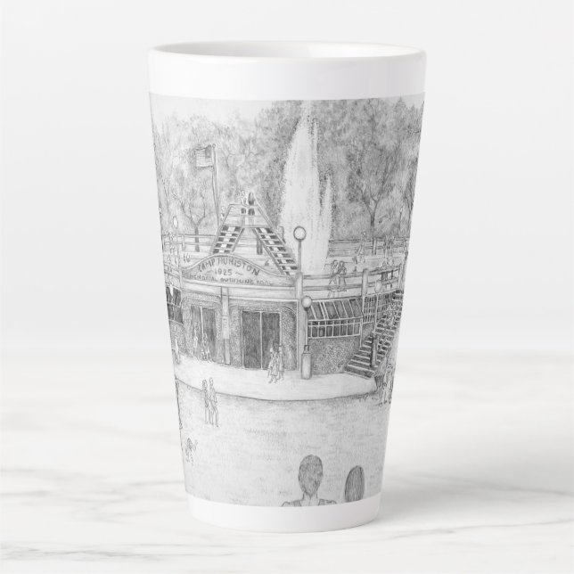 Caneca De Café Latte Diversão de Verão (Frente)