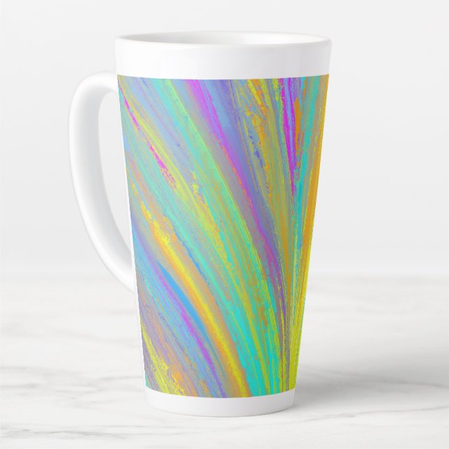 Caneca De Café Latte Diversão de Verão Tropical de abstrato (Ângulo esquerdo)