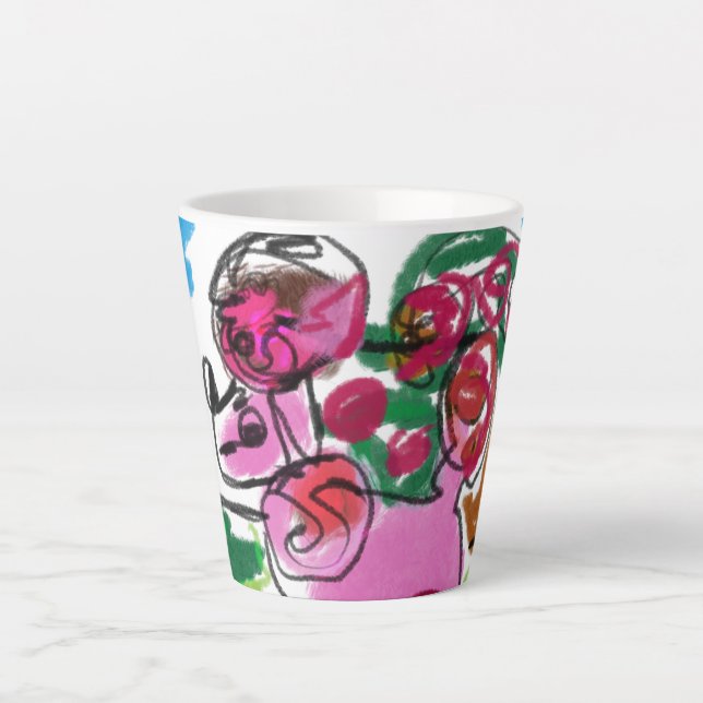 Caneca De Café Latte Divertimento de poodle (Frente)