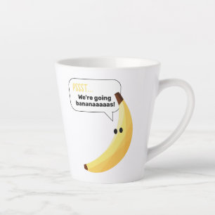 Caneca De Café Latte Dívidas Favoritas de Banana Retro Engraçadas Puns