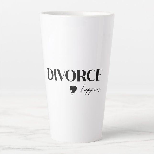 Caneca De Café Latte Divorce Acontece (Frente)
