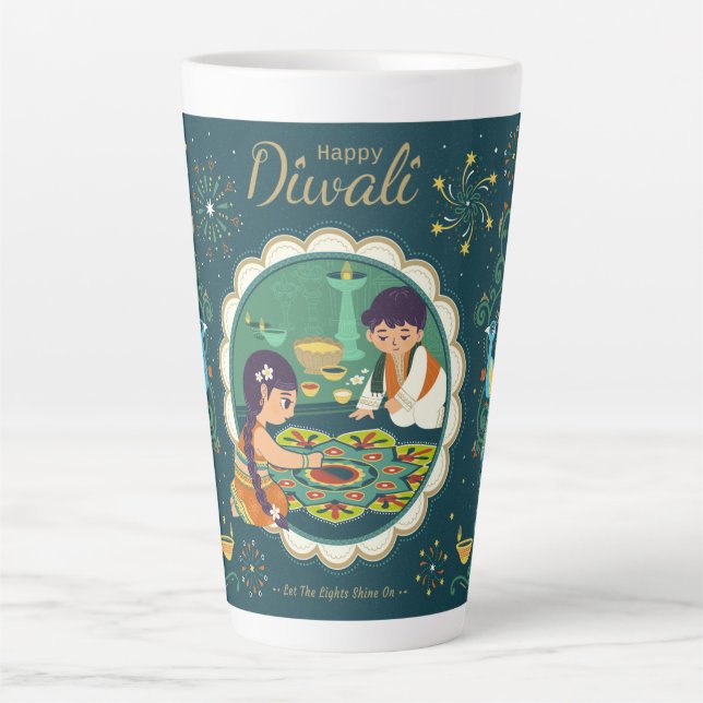 Caneca De Café Latte Diwali Latte Mug (Frente)