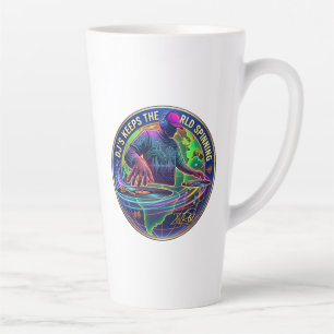 Caneca De Café Latte DJs Mantêm o Mundo Girando