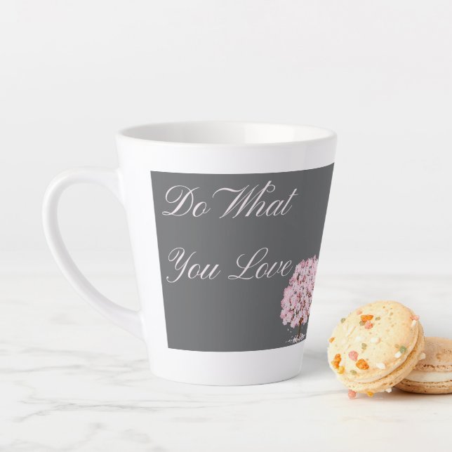 Caneca De Café Latte Do What You Love, Inspirational Floral Quote Gift (In Situ)