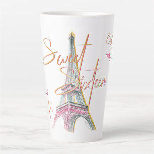 Caneca De Café Latte Doce 16 Ooh La La Paris Torre Eiffel Personalizado