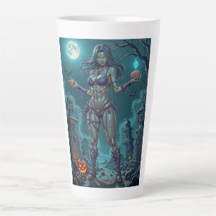 Caneca De Café Latte Doce de Halloween ou Namorada Zumbi com Miolos