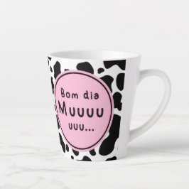 Caneca De Café Latte Doce Design de Vaca Kawaii “Bom Dia Muuuuu”