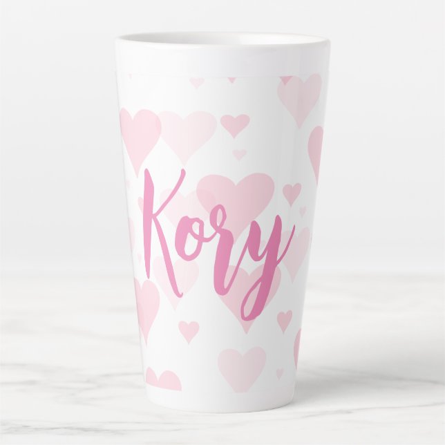 Caneca De Café Latte Doce Personalizado Valentine Day Latte Mug (Frente)