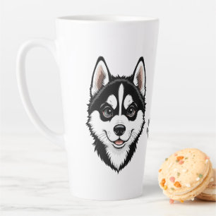 Caneca De Café Latte Doce Siberian Husky Puppy