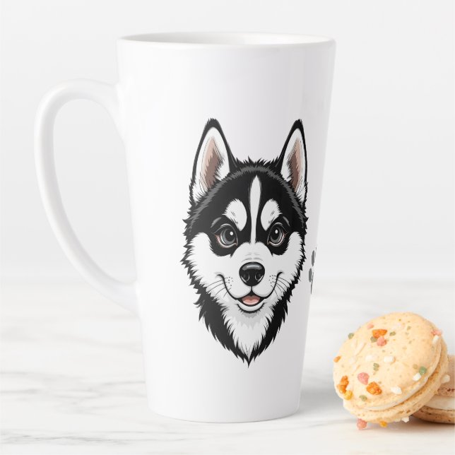 Caneca De Café Latte Doce Siberian Husky Puppy (In Situ)