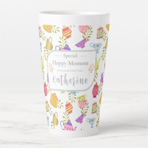 Caneca De Café Latte Doces e Copas Brancos
