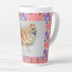 Caneca De Café Latte Dog Latte Mug, Alemão Spitz Pomerano