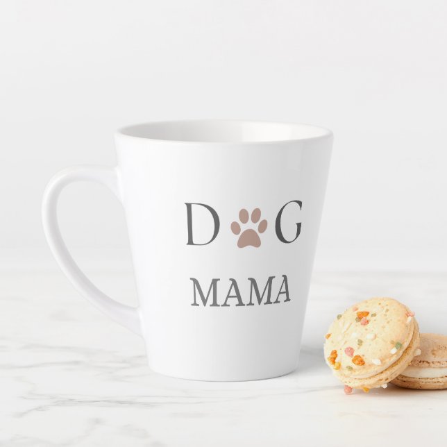 Caneca De Café Latte Dog Mama Paw Print, Mothers Day & Birthday   (In Situ)