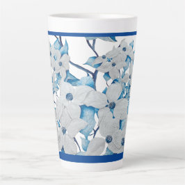 Caneca De Café Latte Dogwood Flowers em uma Lata Grande