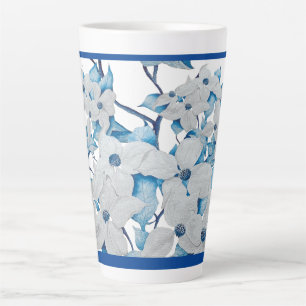 Caneca De Café Latte Dogwood Flowers em uma Lata Grande