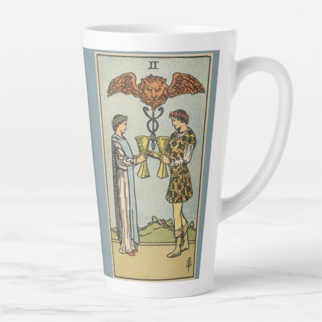 Caneca De Café Latte Dois Cups Tarot Art Latte Cup (Direita)