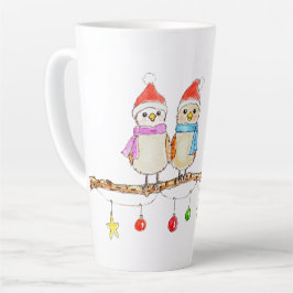 Caneca De Café Latte Dois Passarinhos Em Um Galho
