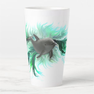 Caneca De Café Latte Dolphin Baby