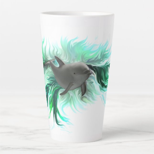 Caneca De Café Latte Dolphin Baby (Frente)