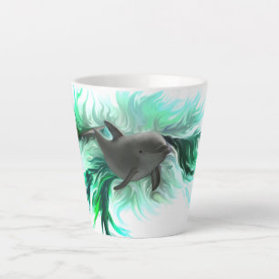 Caneca De Café Latte Dolphin Baby