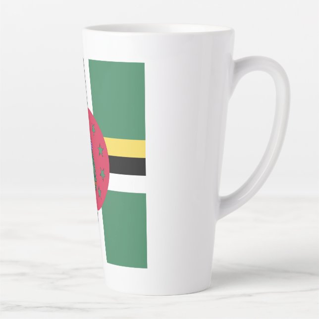 Caneca De Café Latte Dominica Flag Emblem (Direita)
