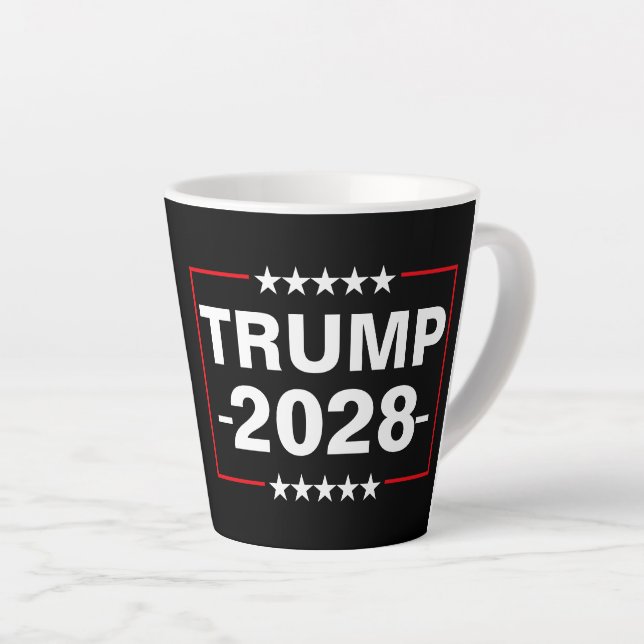 Caneca De Café Latte Donald Trump 2028 Presidente (Ângulo direito)