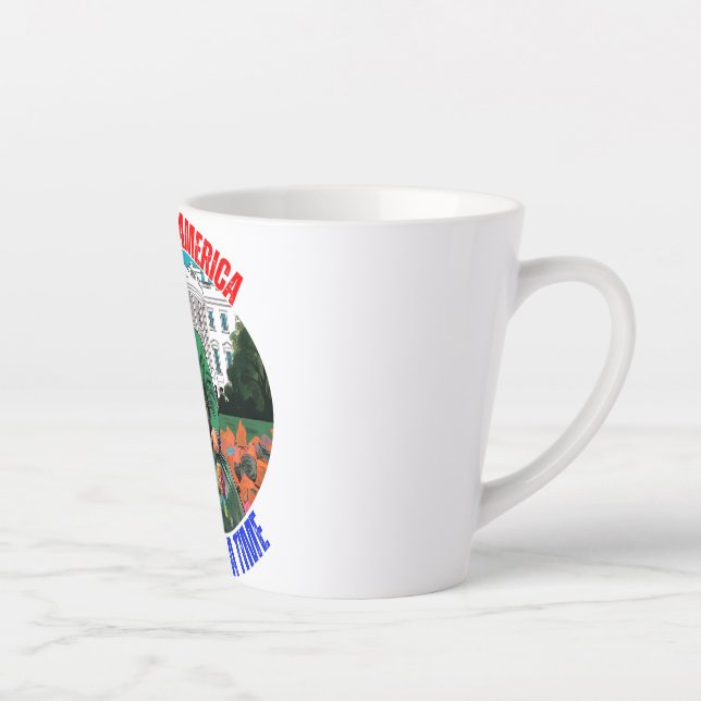 CANECA DE CAFÉ LATTE DONALD TRUMP LIMPAR A AMÉRICA UM SACO POR VEZ (Direita)